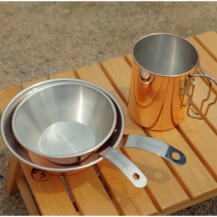日本製】 CAMPSWAMP × kassai. 銅製 シェラカップ 500ml 銅 チタン 直