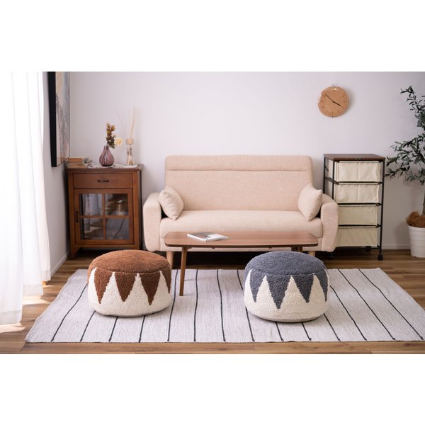 東谷 ラウンドスツール クッション オットマン 発砲ビーズ φ50×H36cm 軽量 かわいいフォルム 優しい色合い FAB-001fab-001