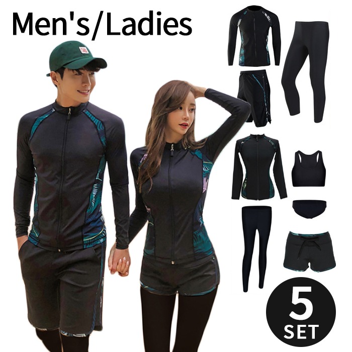 水着 メンズ 上下セット フィットネス水着 ラッシュガード レディース  体型カバー シンプル かわいい セパレート フィットネスウェア 大きいサイズ おしゃれ 長袖 セット タンキニ ショートパンツg236op