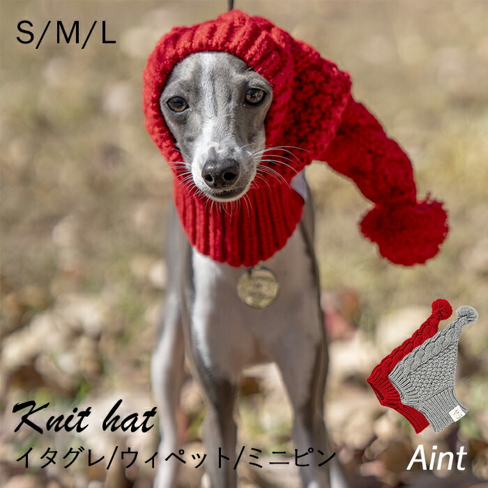 イタグレ ニット帽 犬 ウィペット ミニピン 防寒 暖かい 可愛い 冬 撮影 帽子 S~L イタリアングレーハウンド 犬服 ミニチュアピンシャー サイトハウンド あったか 犬グッズ レッド グレー Iig040g