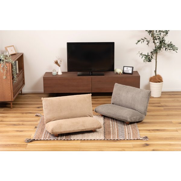 東谷 ワイドカックンリクライナー W65×D51/41×H39×SH18(cm)  ベージュ/グレー RKC-185rkc-185