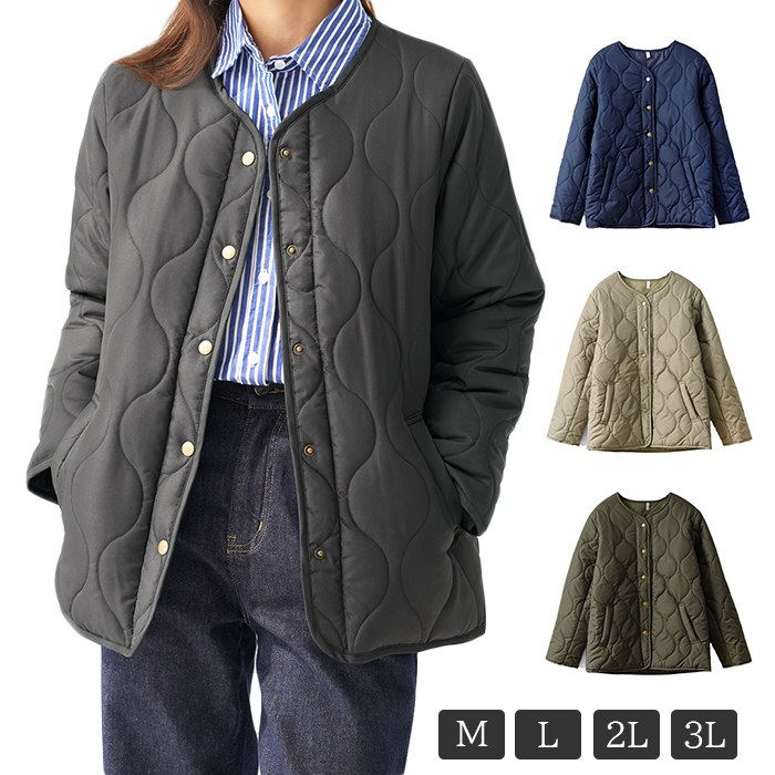 スイモク キルティング ジャケット  レディース  冬 大きいサイズ コート 前開き 中わた レディースファッション クリスマス プレゼント アウター 着る毛布 ナイトウェア 秋冬 暖かい おでかけ5682845
