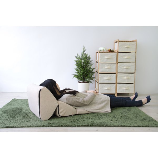 東谷 TV枕L W40×D69-90×H37-45×SH5(cm)  ベージュ/ブラウン FCC-121fcc-121