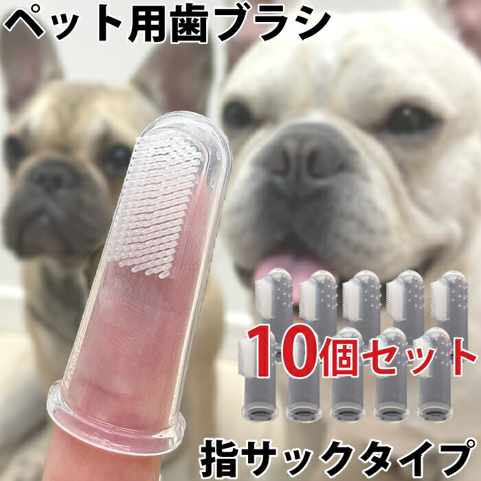 犬 歯ブラシ 10点セット ペット用歯ブラシ シリコン 指サック 歯周病予防 口腔ケア デンタルケア お買い物マラソン 1000円 KM549G-10km549g-10
