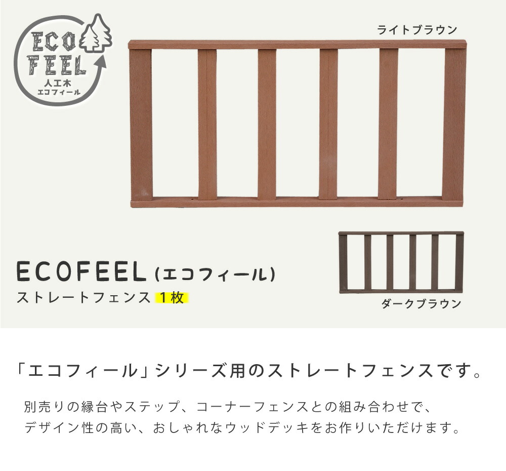住まいスタイル 人工木ウッドデッキ ecofeel（エコフィール）ストレートフェンス PWDE-STpwde-st